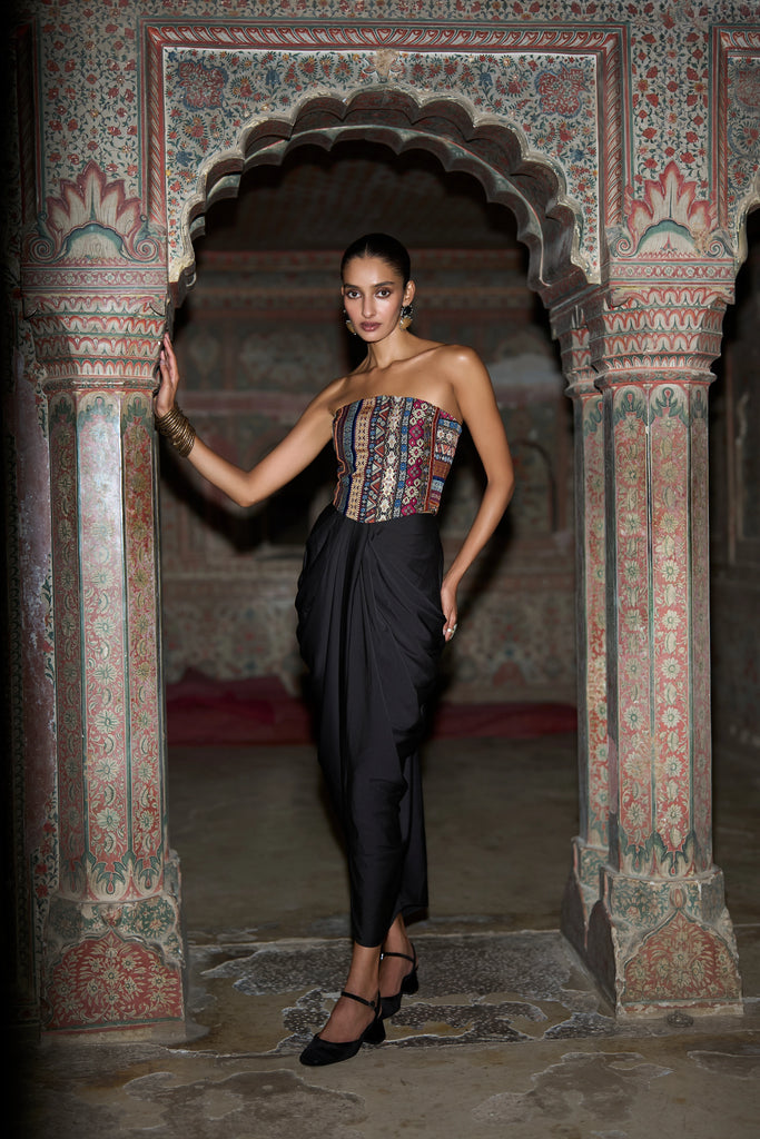 BLACK DRAPED PANT dash and dot