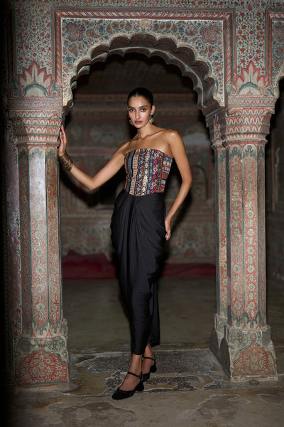 BLACK DRAPED PANT