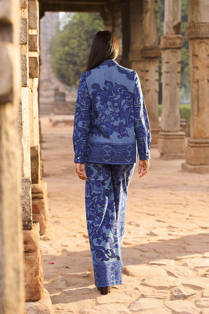 DENIM PRINTED SET - dash and dot dash and dot