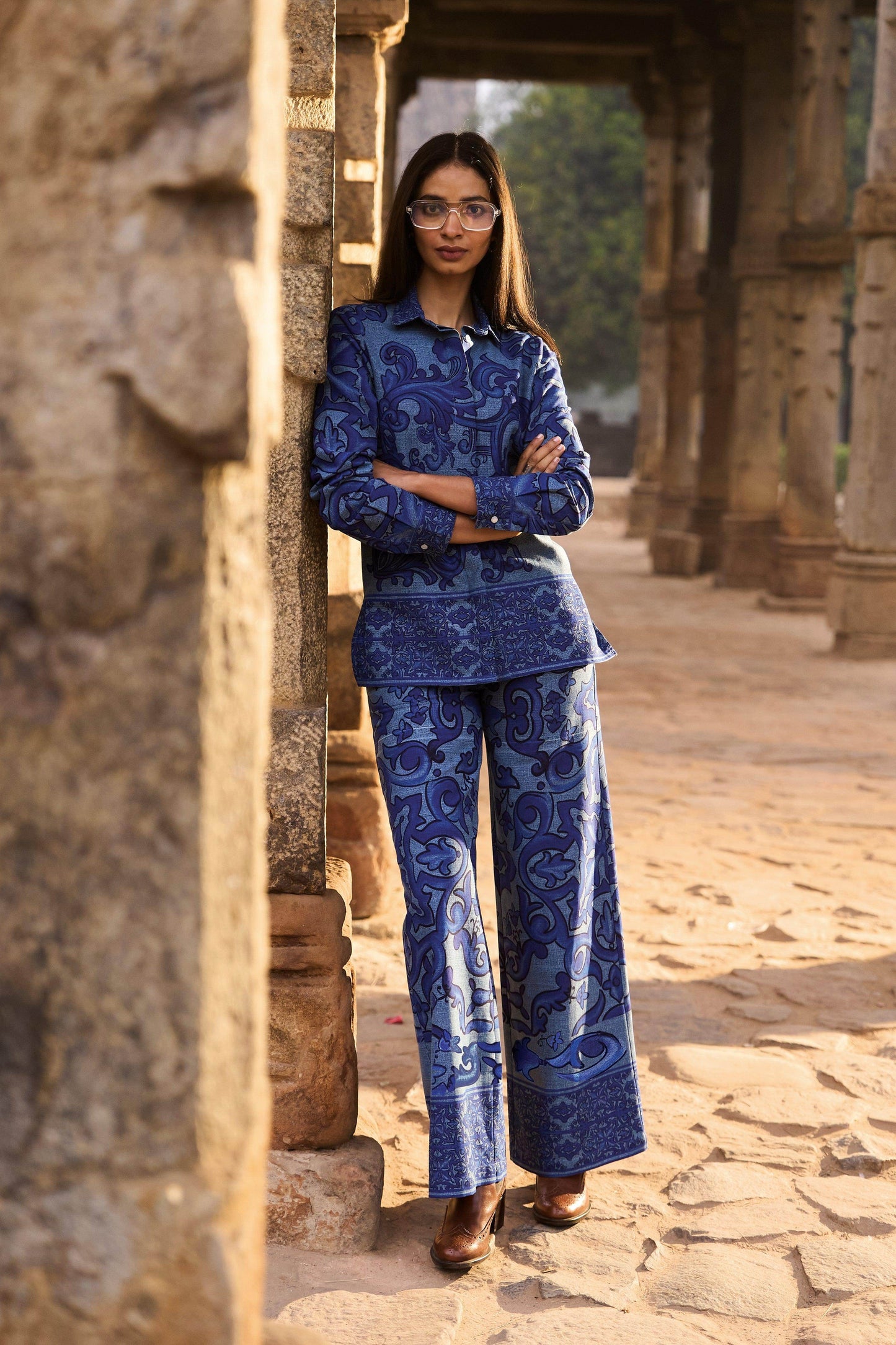 DENIM PRINTED PANT - dash and dot