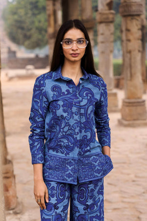 DENIM PRINTED SET - dash and dot