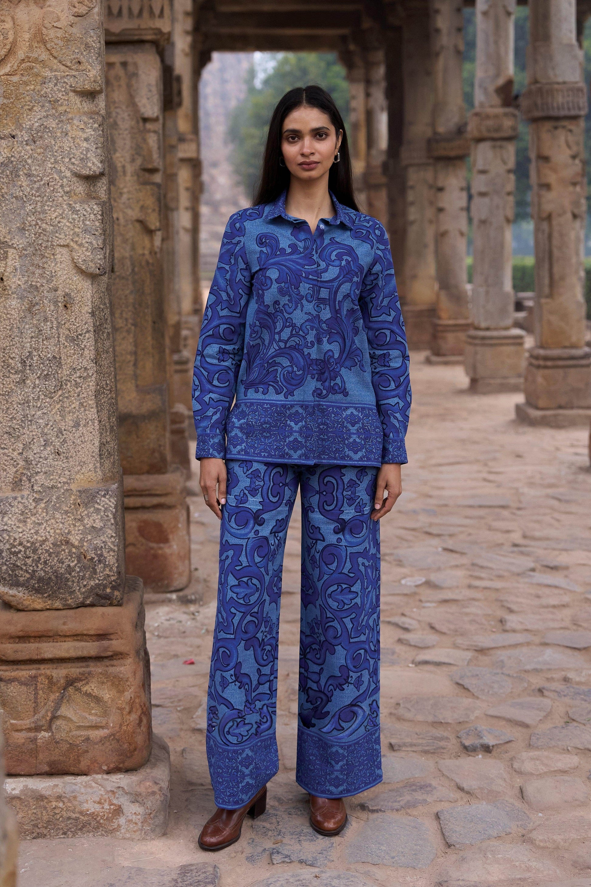 DENIM PRINTED PANT - dash and dot