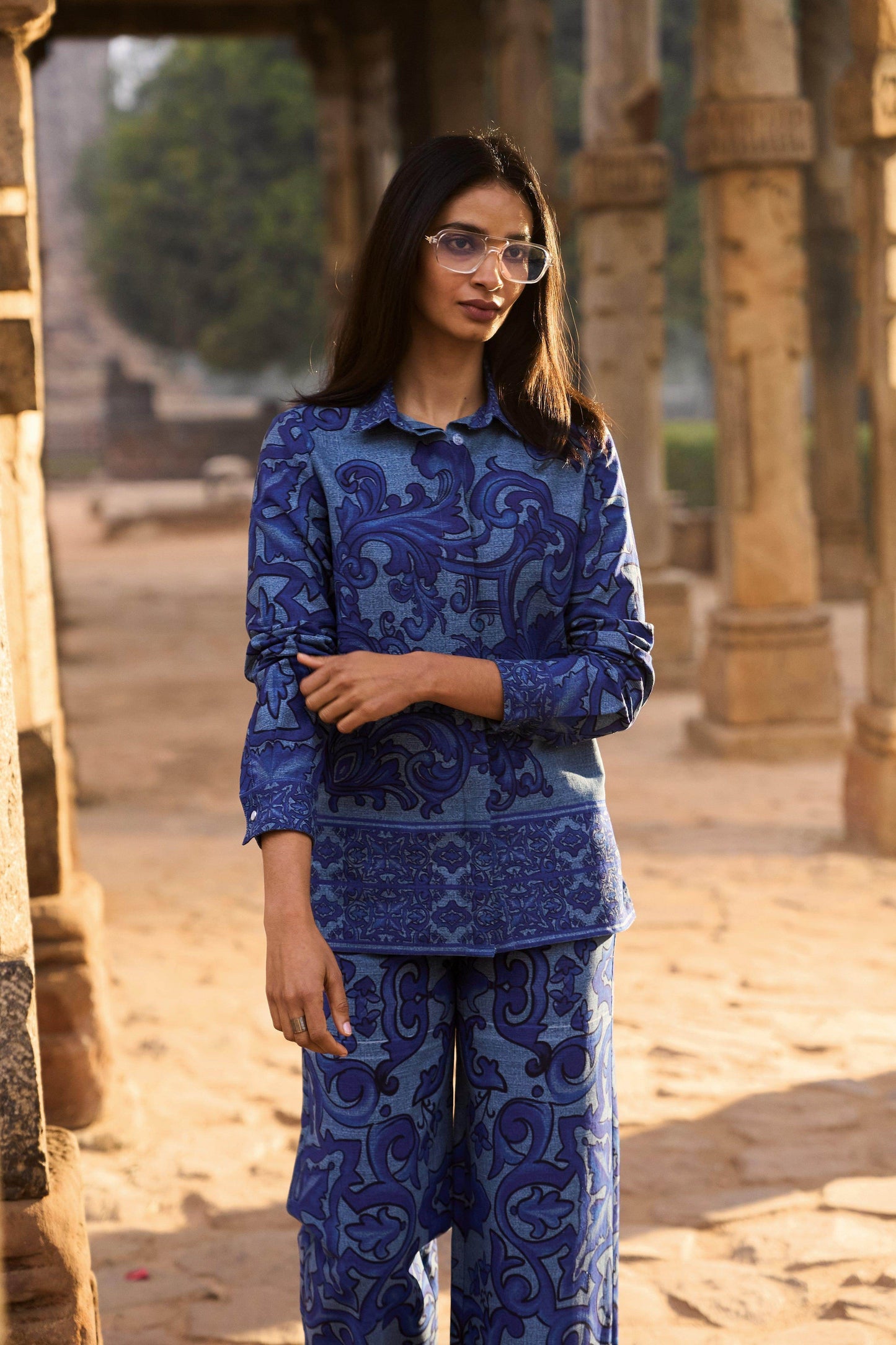 DENIM PRINTED SHIRT - dash and dot