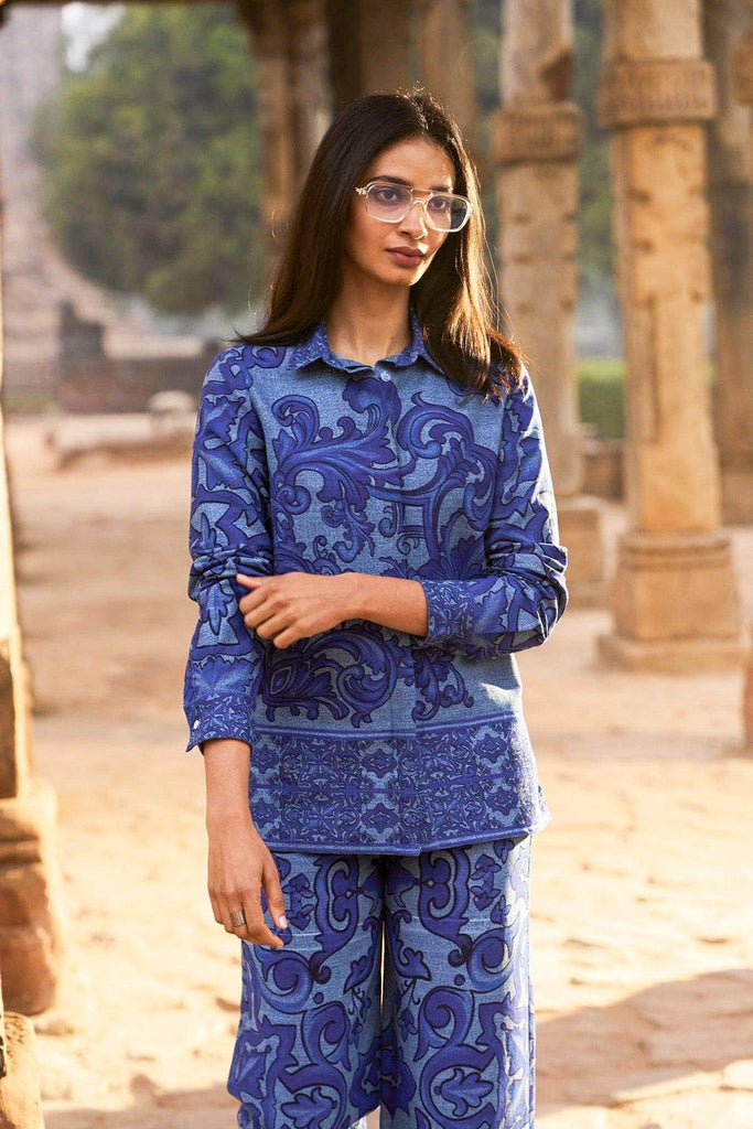 DENIM PRINTED SET - dash and dot dash and dot