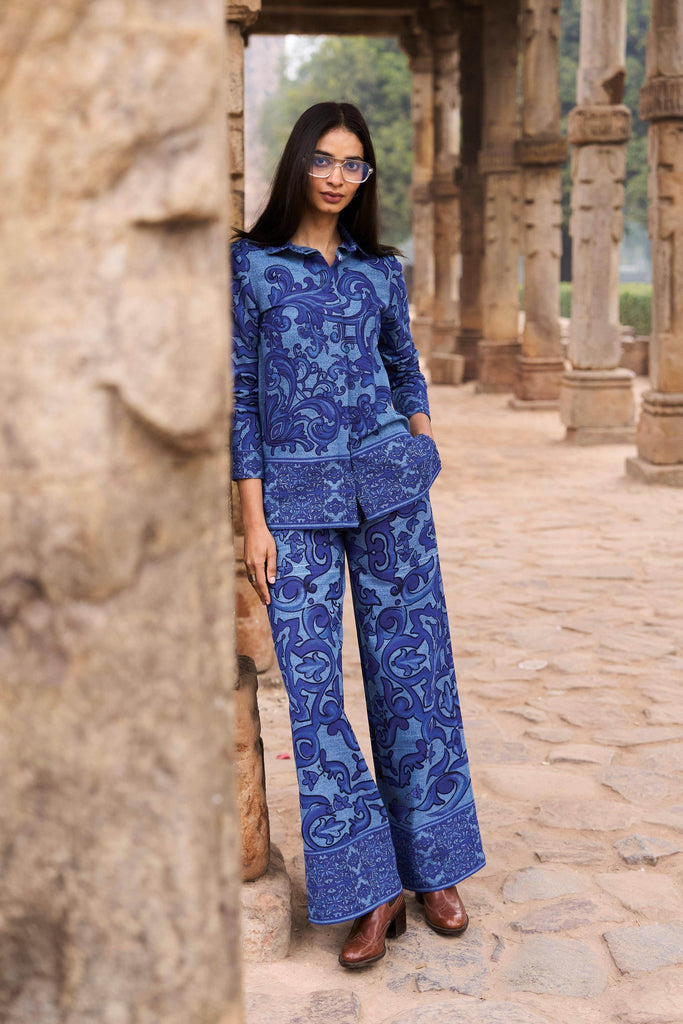 DENIM PRINTED SET - dash and dot dash and dot