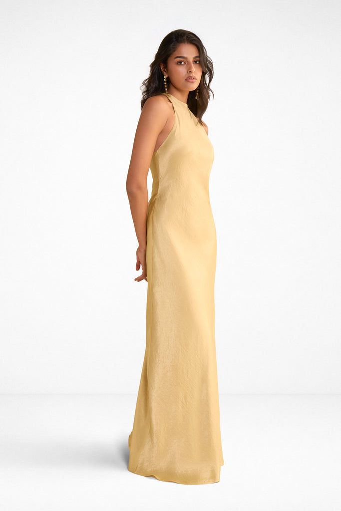 HALTER SATIN GOWN dash and dot