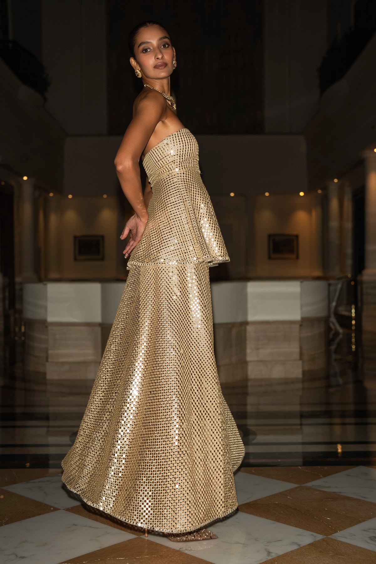 Mirror Sequin Flared Pant
