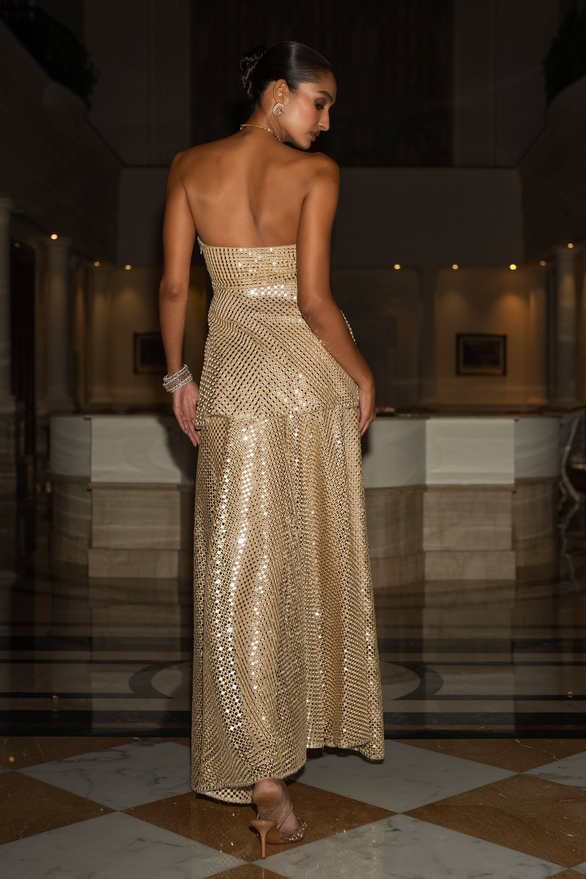 Mirror Sequin Flared Pant
