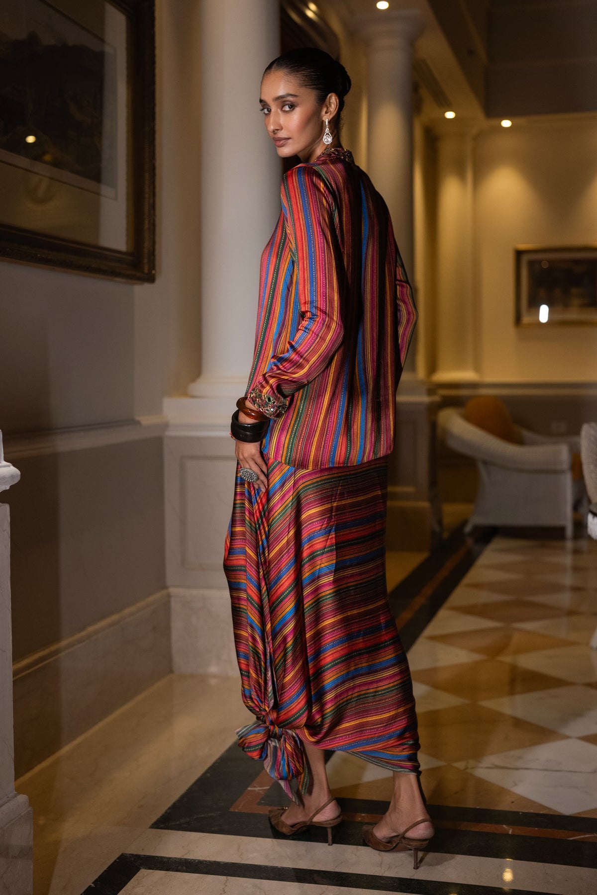 MULTICOLOUR DRAPE SKIRT