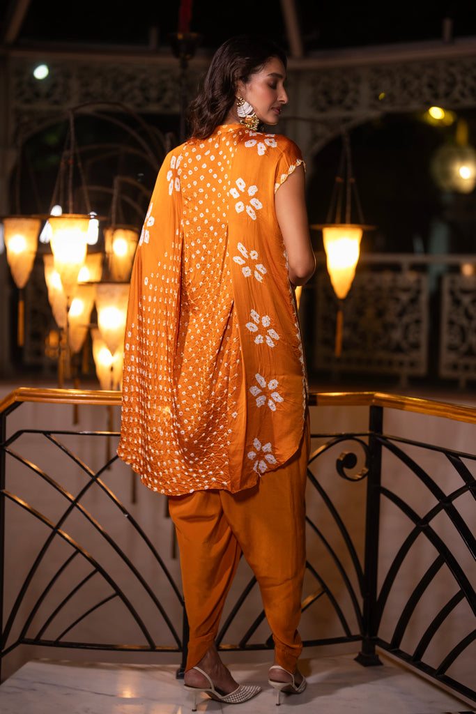 BANDHANI COWL DRAPE TOP dash and dot