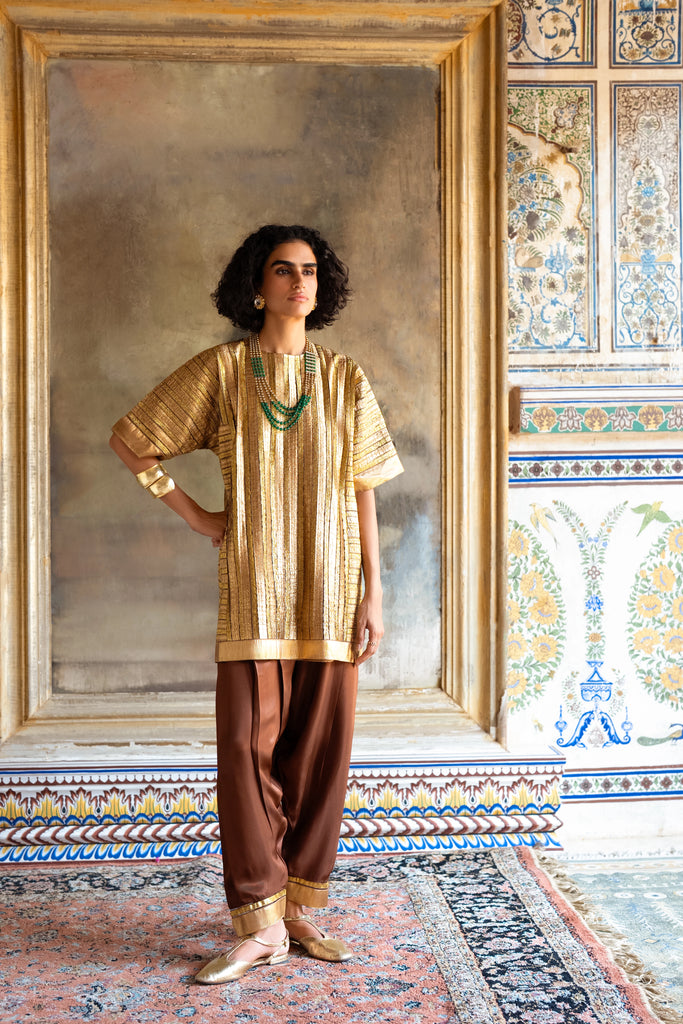 Embroidered Gota Pant dash and dot