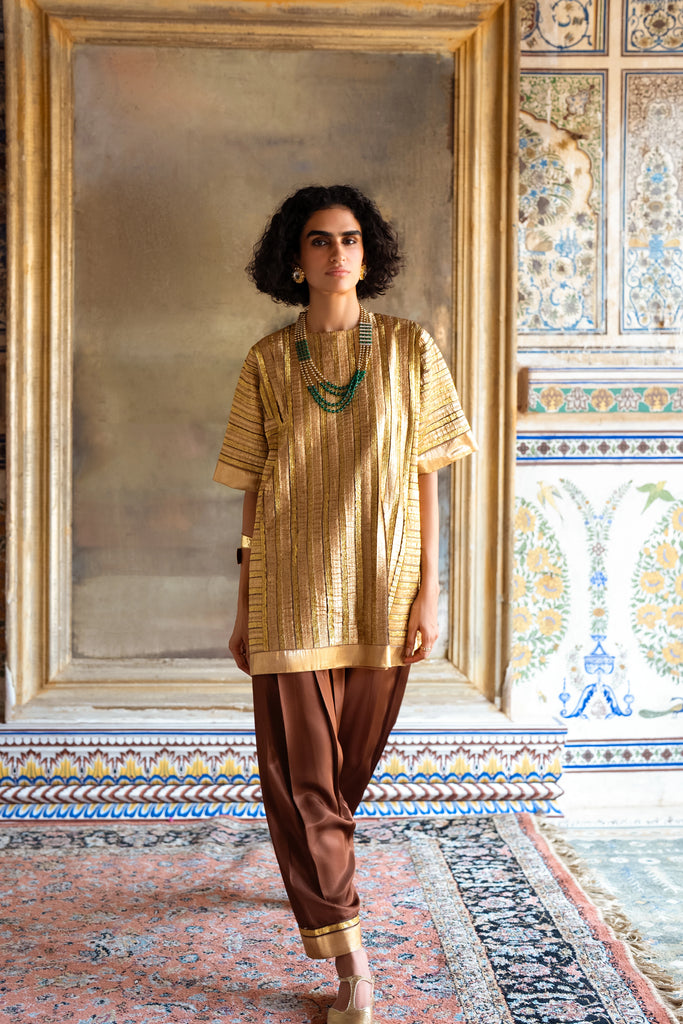 Embroidered Gota Pant dash and dot