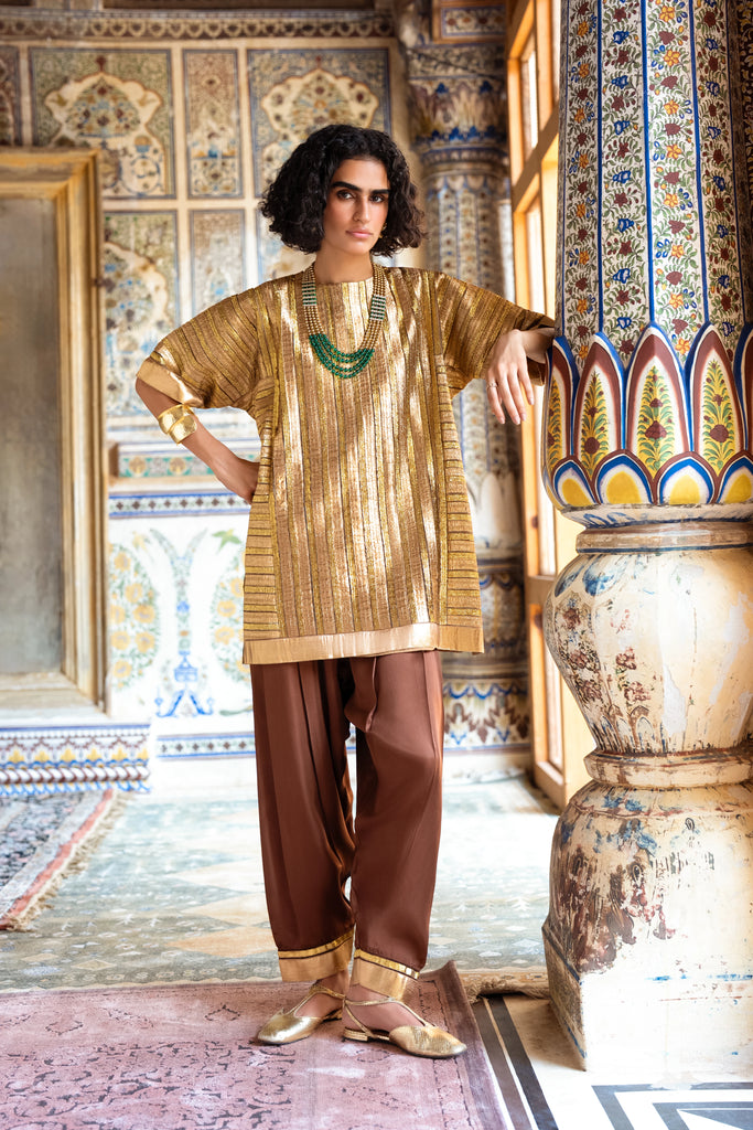 Embroidered Gota Pant dash and dot