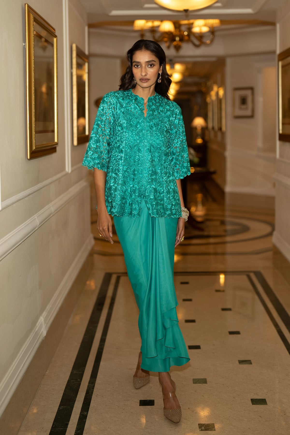 SATIN DRAPE SKIRT