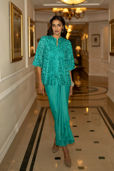 SATIN DRAPE SKIRT