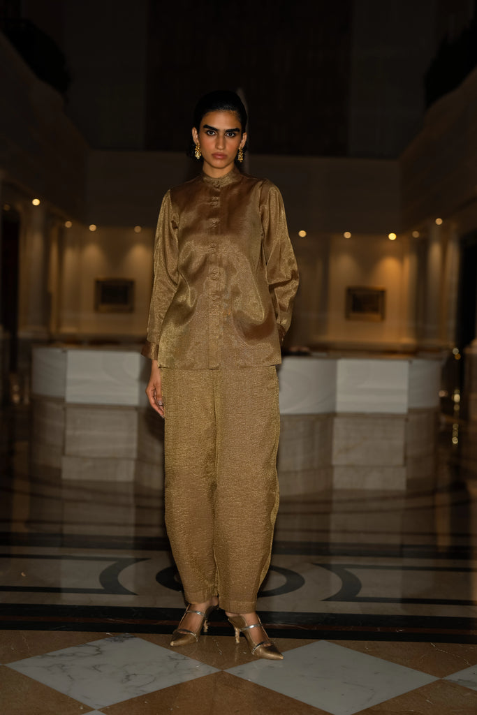 BENARES TISSUE METALLIC SHIRT dash and dot