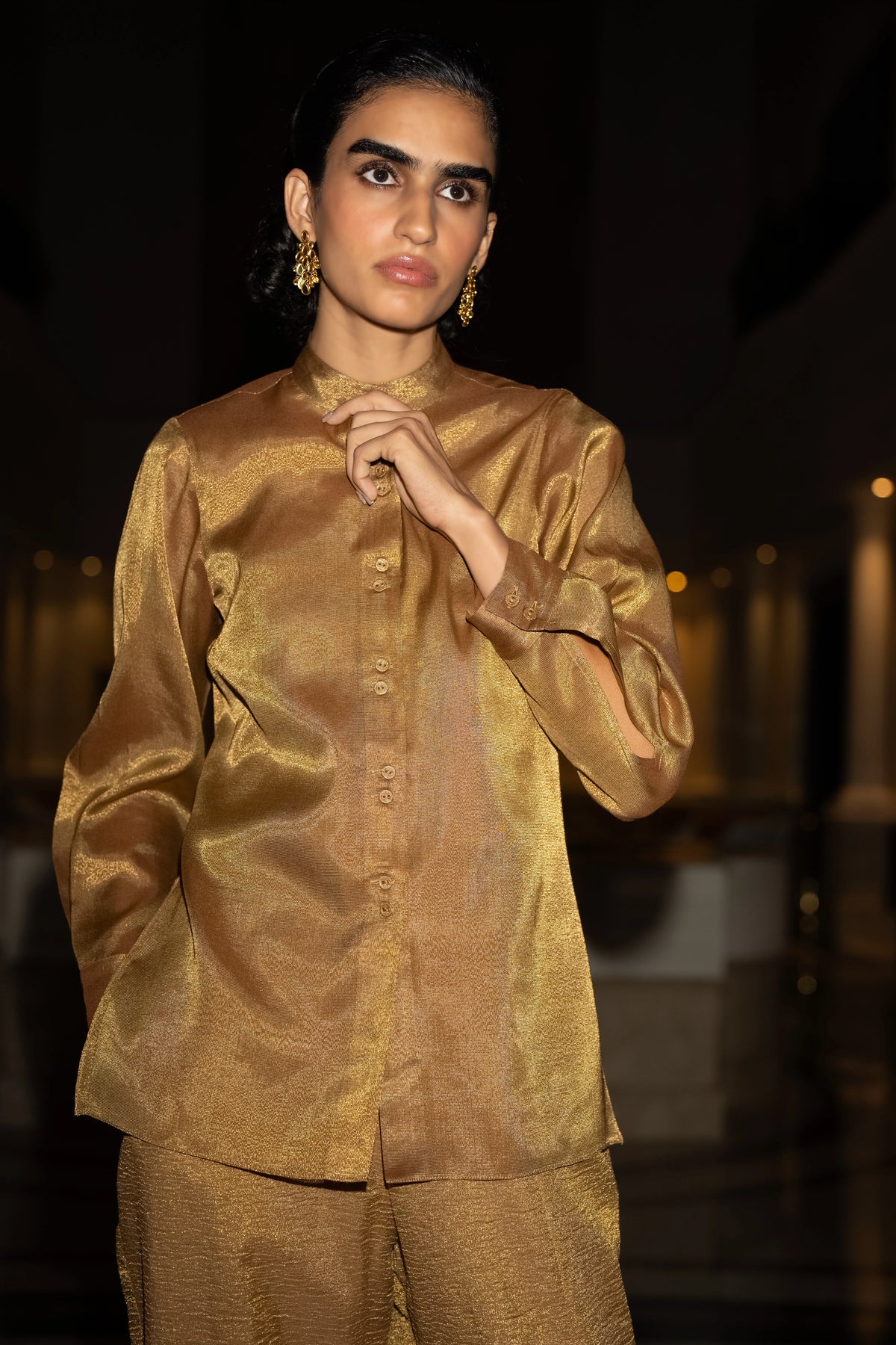 BENARES TISSUE METALLIC SHIRT