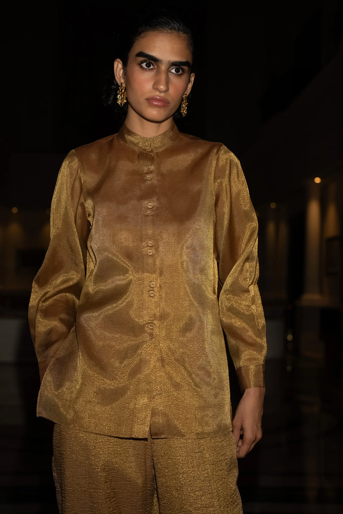 BENARES TISSUE METALLIC SHIRT dash and dot