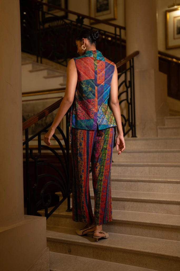 EMBROIDERED MULTICOLOUR STRIPE PANT dash and dot