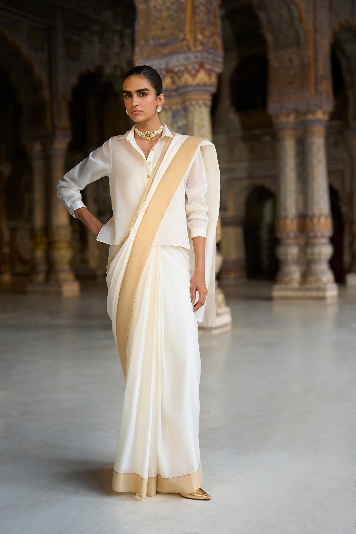 Ivory Satin Shirt