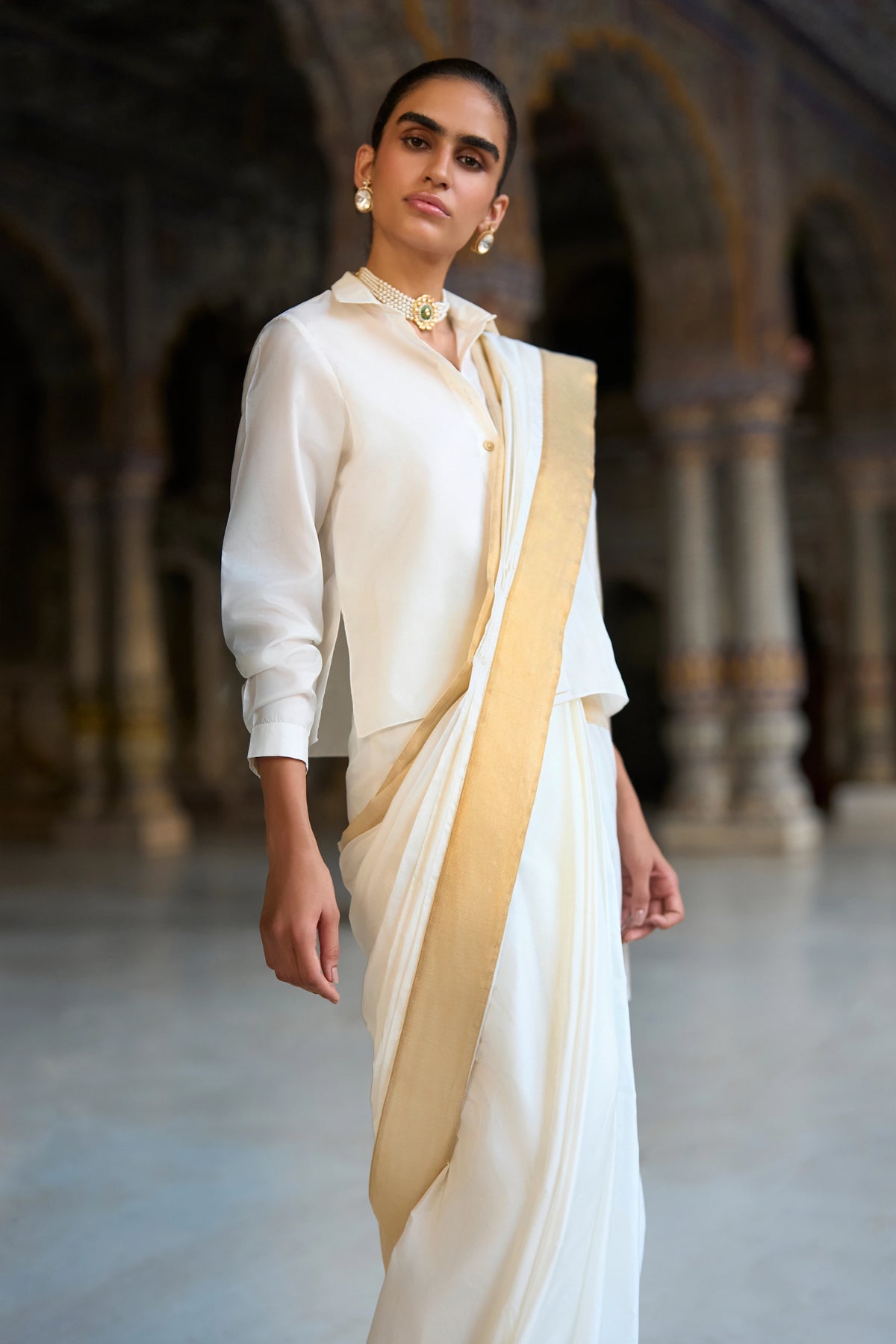 Ivory Satin Shirt