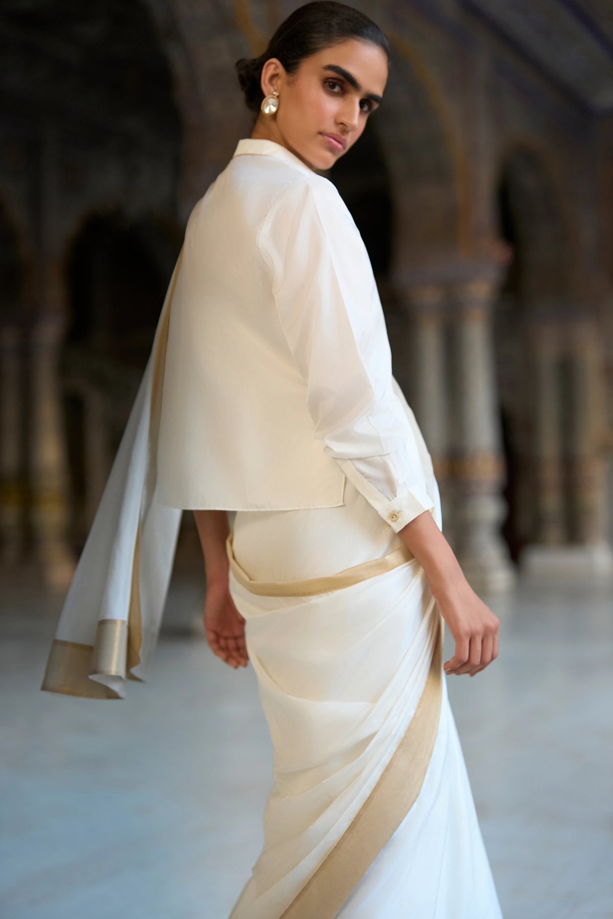 Ivory Satin Shirt