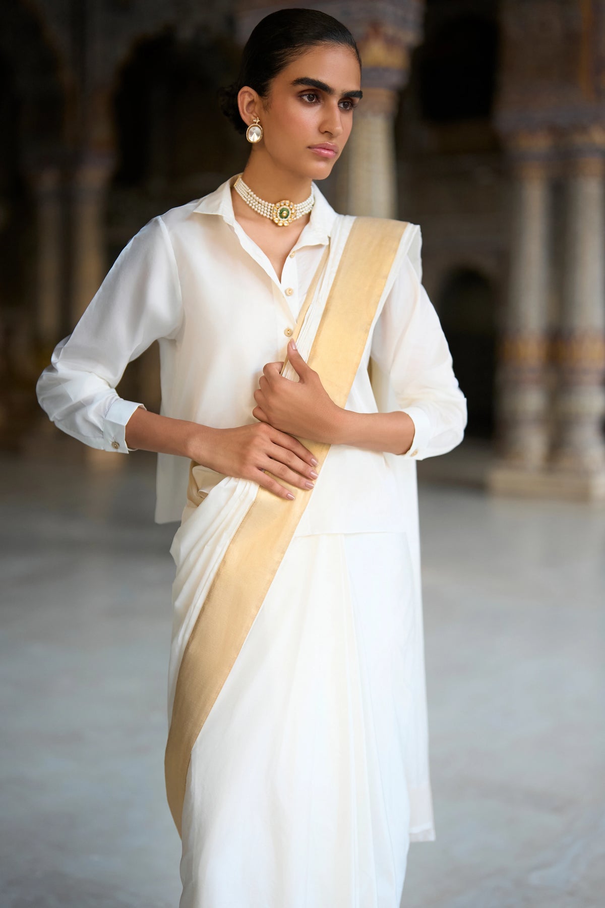 Ivory Satin Shirt