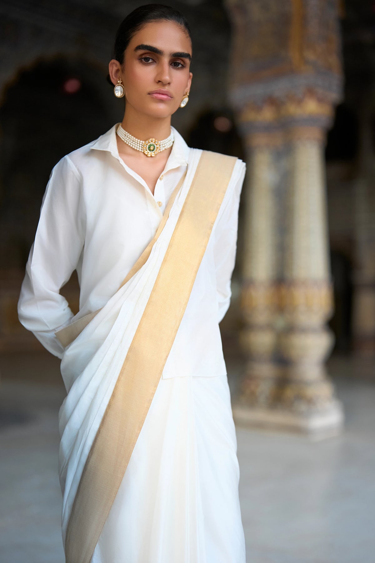 Ivory Satin Shirt