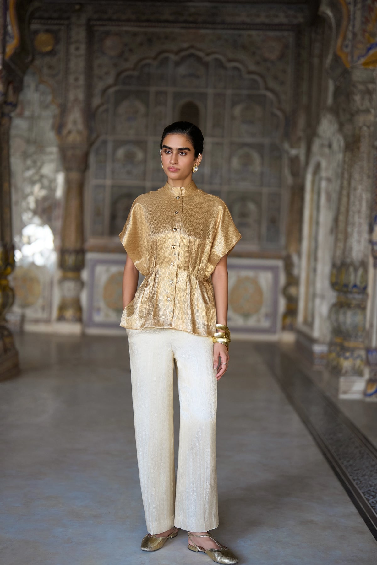 Benares Brocade Straight Pant