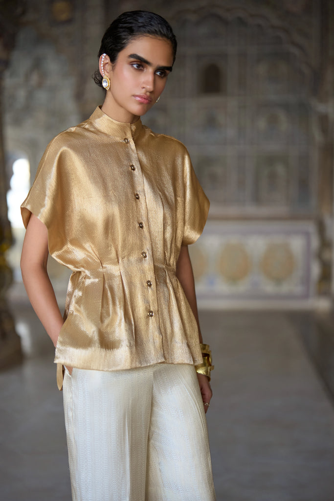 Benares Brocade Straight Pant dash and dot