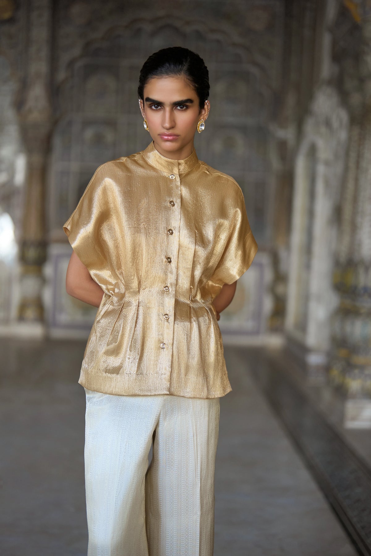 Benares Brocade Straight Pant