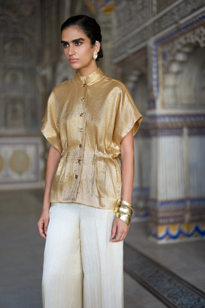 Benares Brocade Straight Pant dash and dot