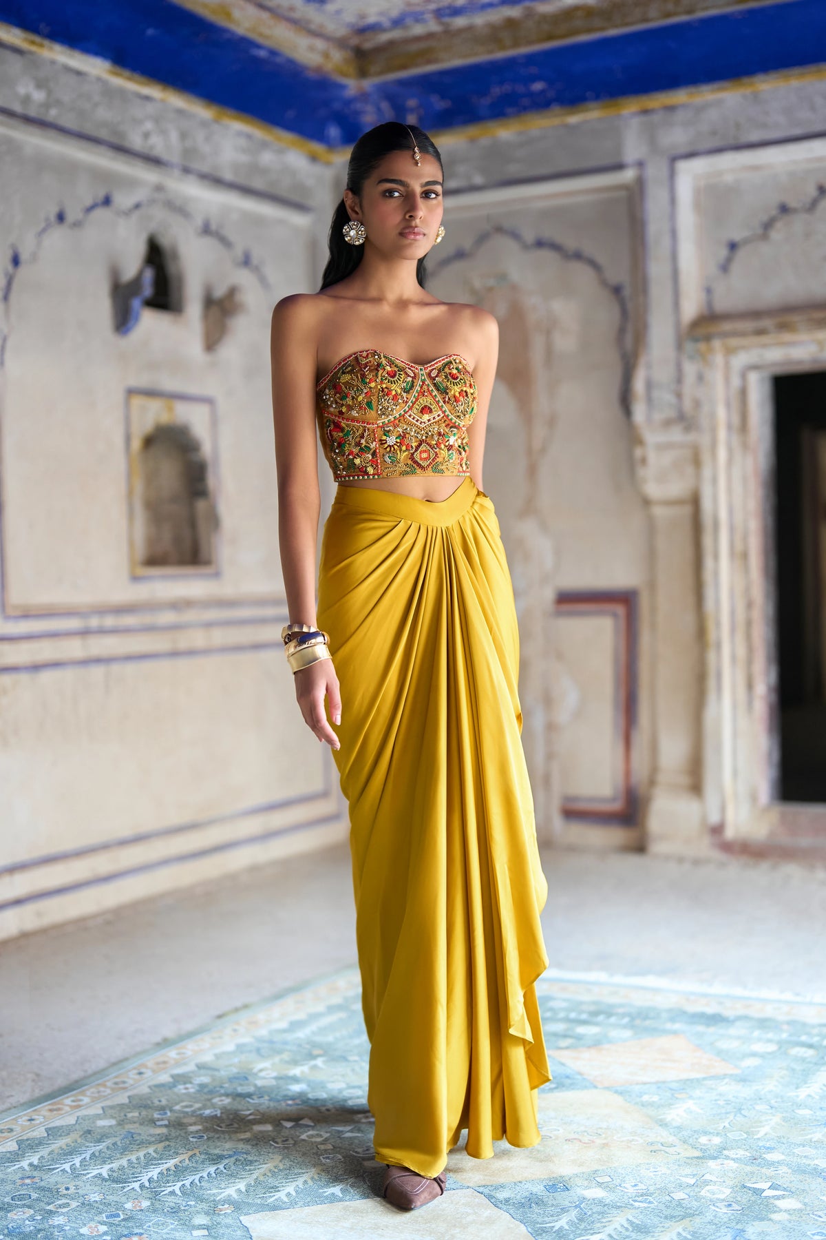Satin Draped Skirt