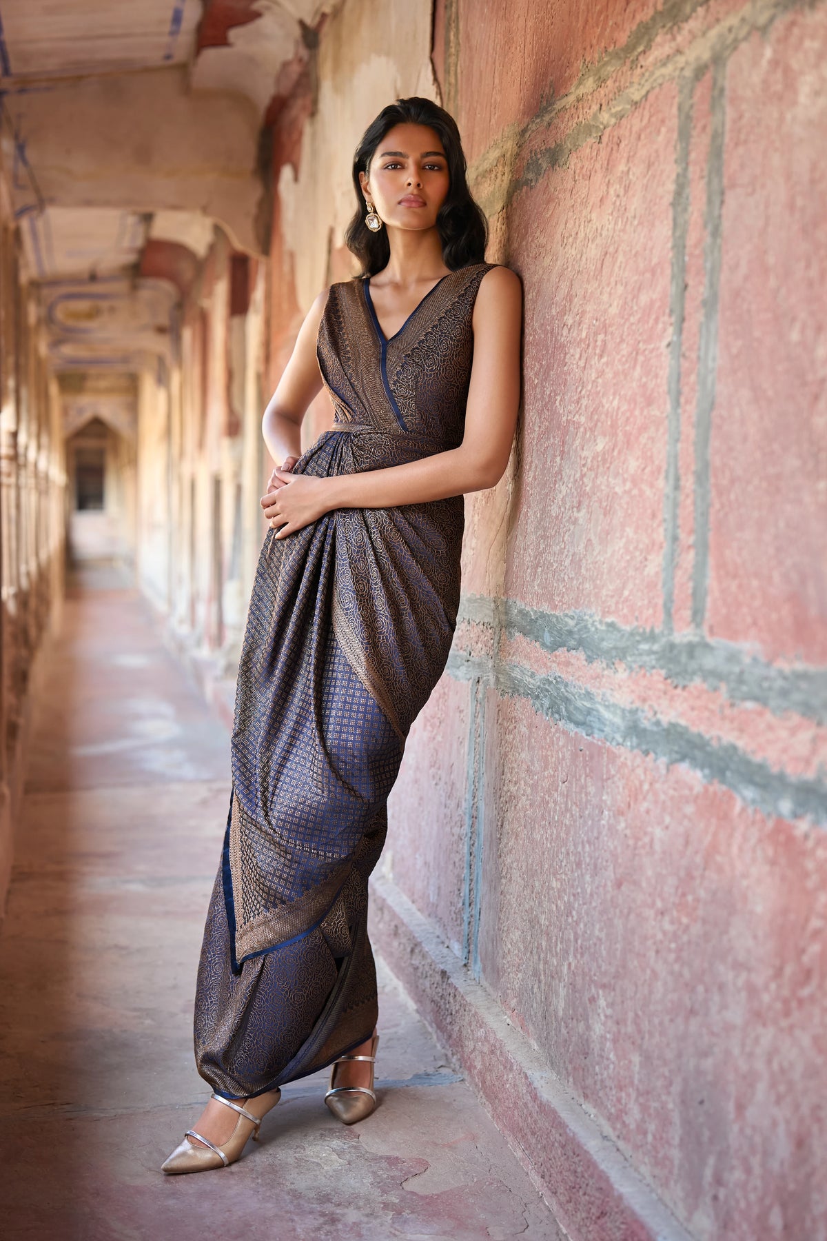 BENARES BROCADE SARI GOWN