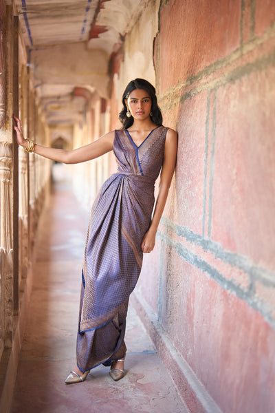 BENARES BROCADE SARI GOWN