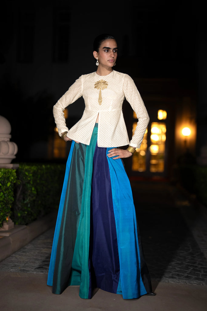 MULTICOLOUR PANELLED MAXI SKIRT dash and dot