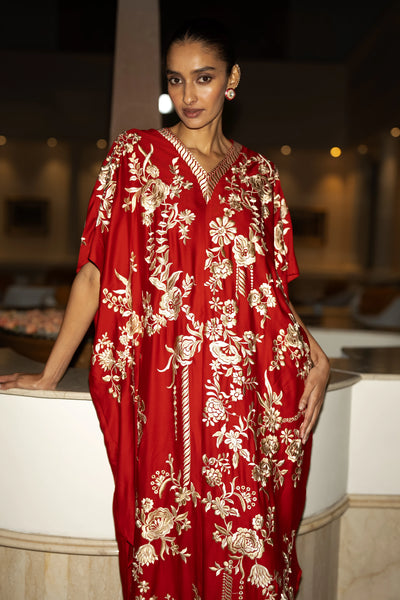 GARA STITCH KAFTAN DRESS