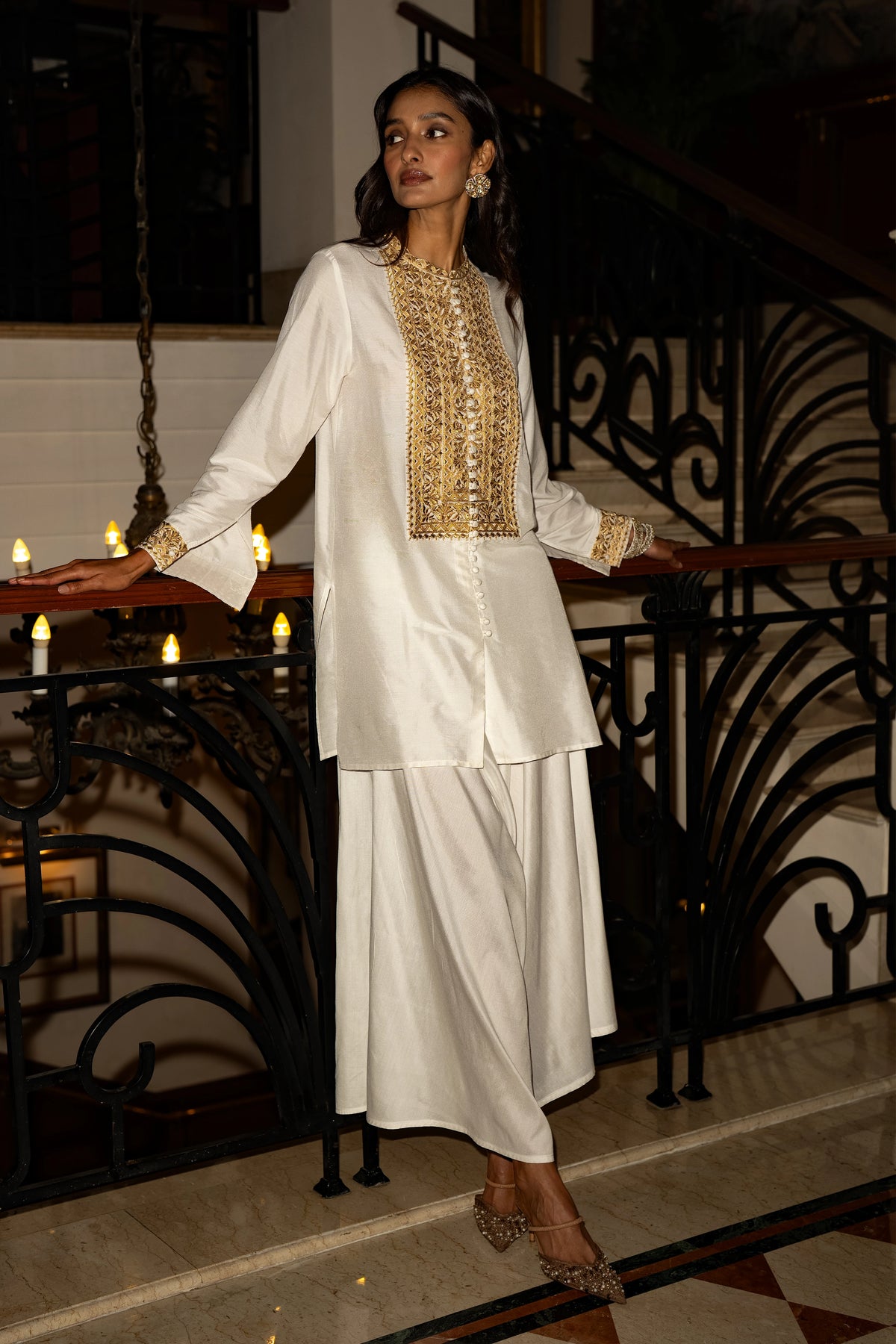 DRAPED IVORY CULOTTE