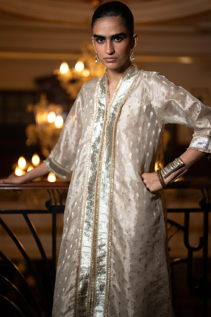 BENARES TISSUE LONGLINE TOP dash and dot