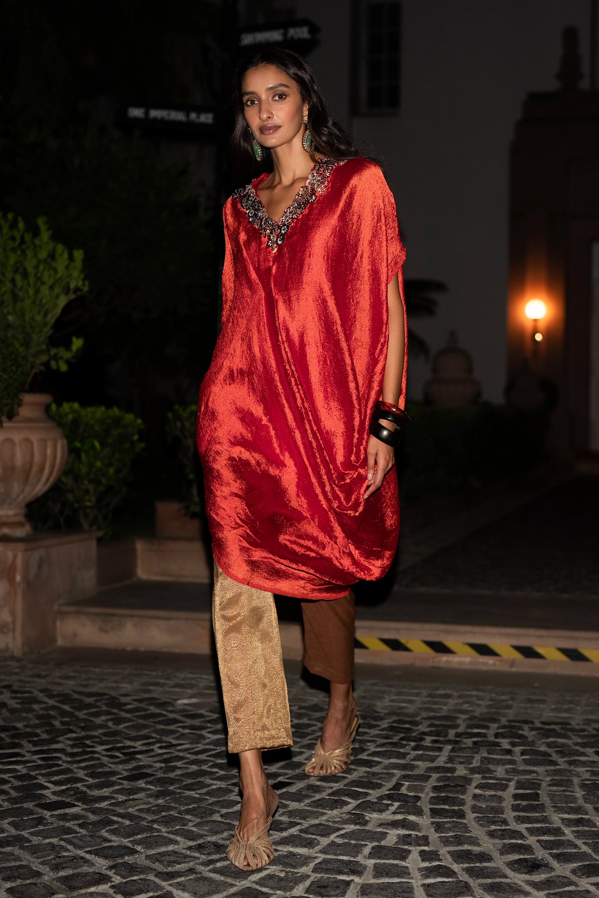 METALLIC TISSUE PANT