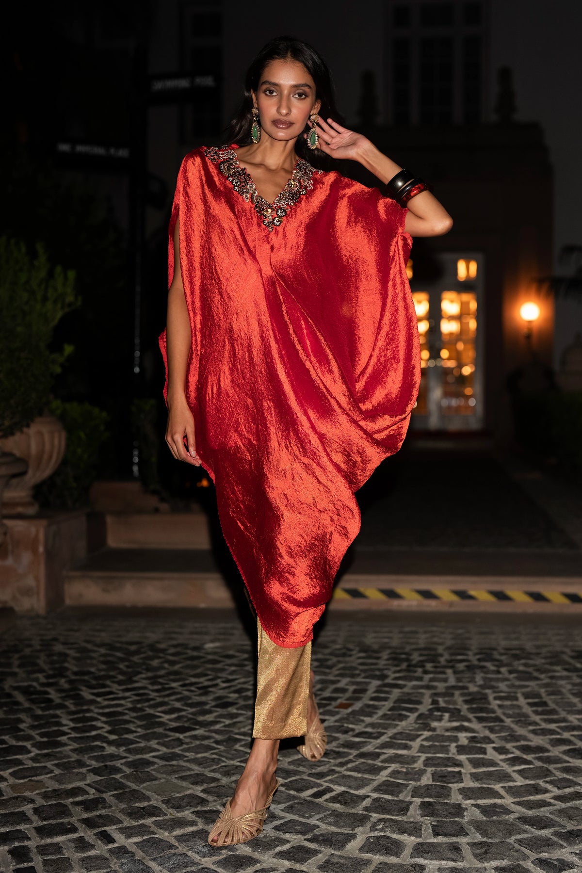METALLIC TISSUE PANT