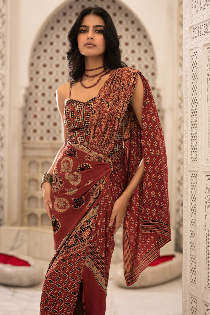 AJRAKH PRINT CORSET dash and dot
