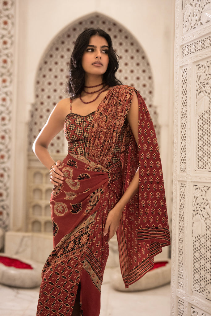 AJRAKH PRINT CORSET dash and dot