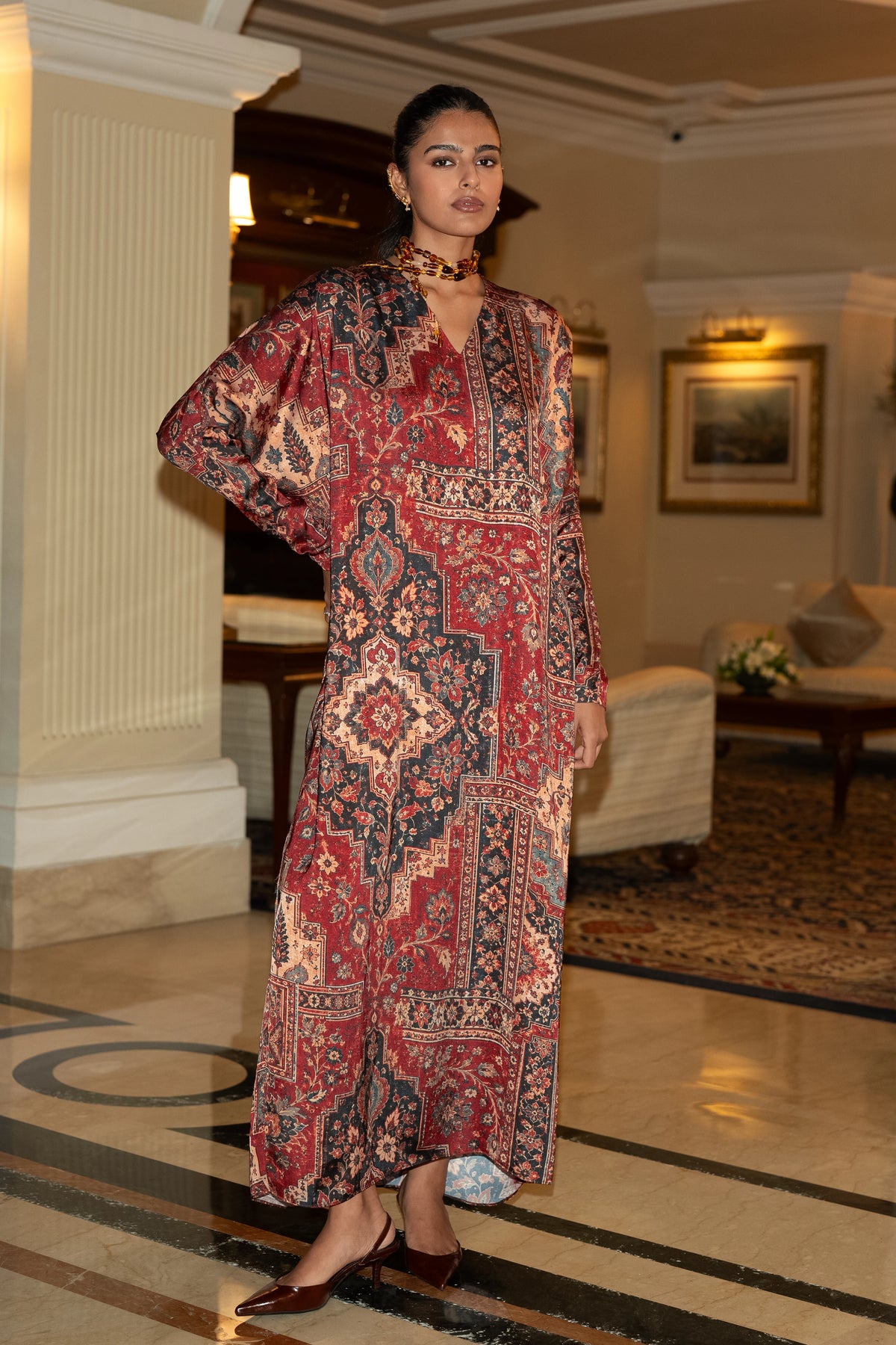 KILIM PRINT KAFTAN DRESS