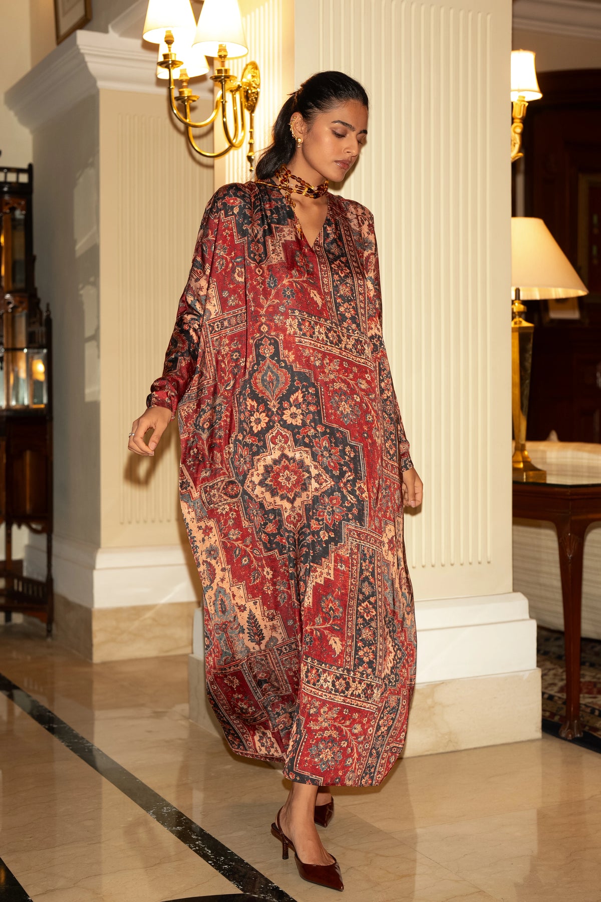 KILIM PRINT KAFTAN DRESS