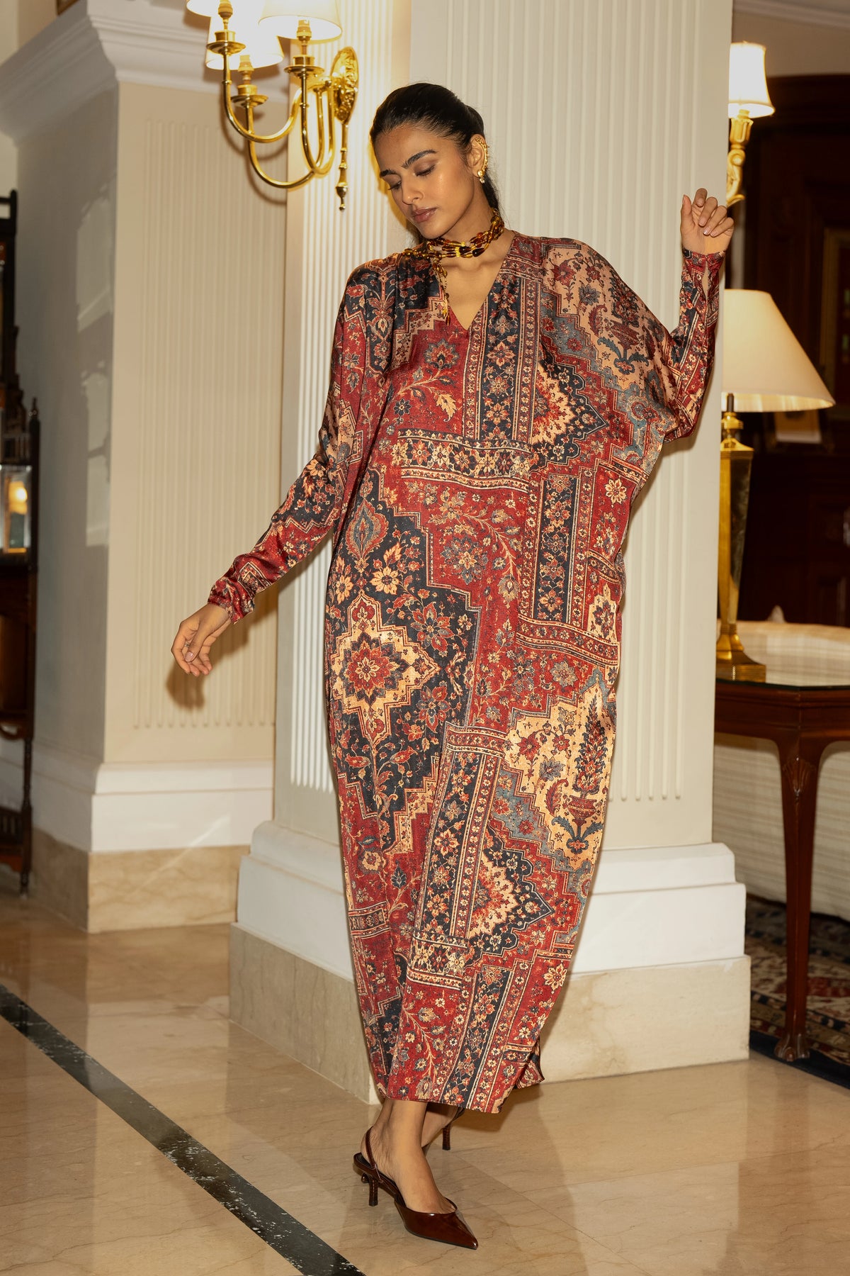 KILIM PRINT KAFTAN DRESS
