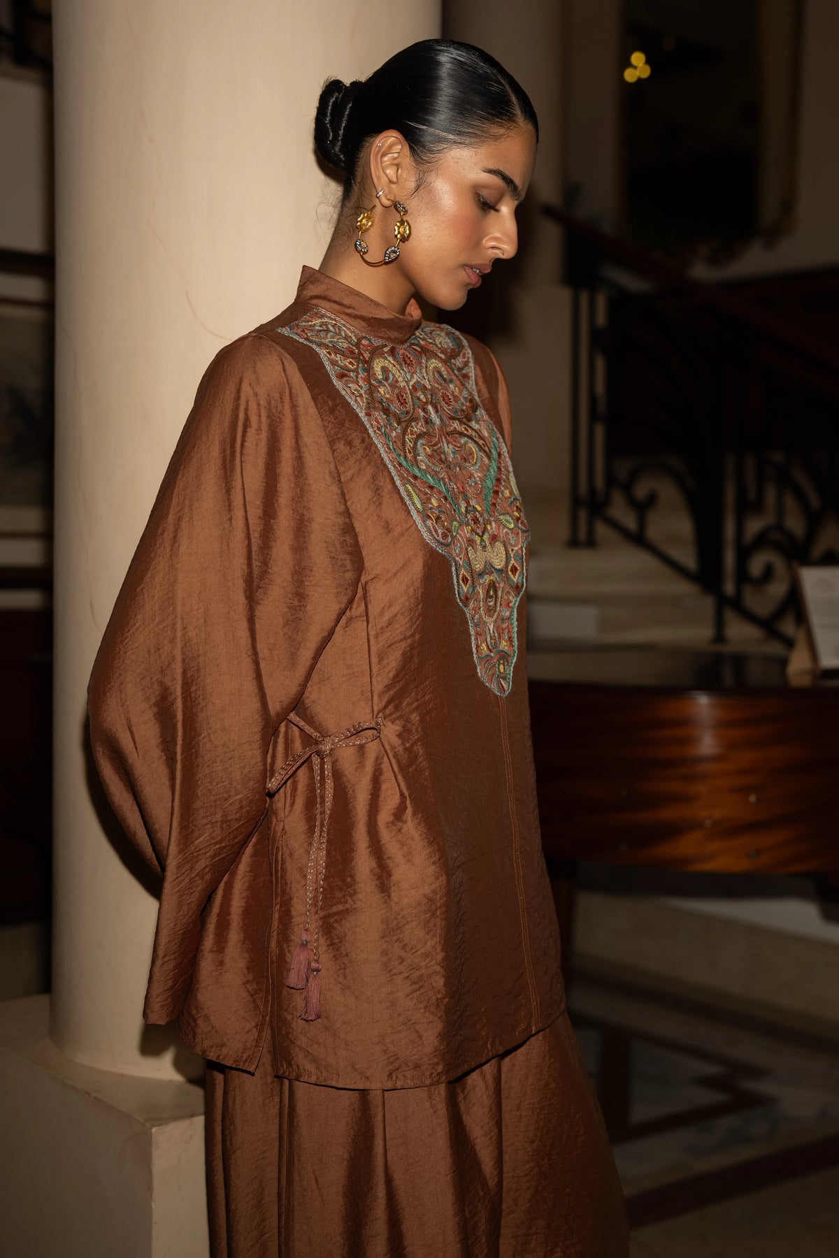 EMBROIDERED BIB TOP