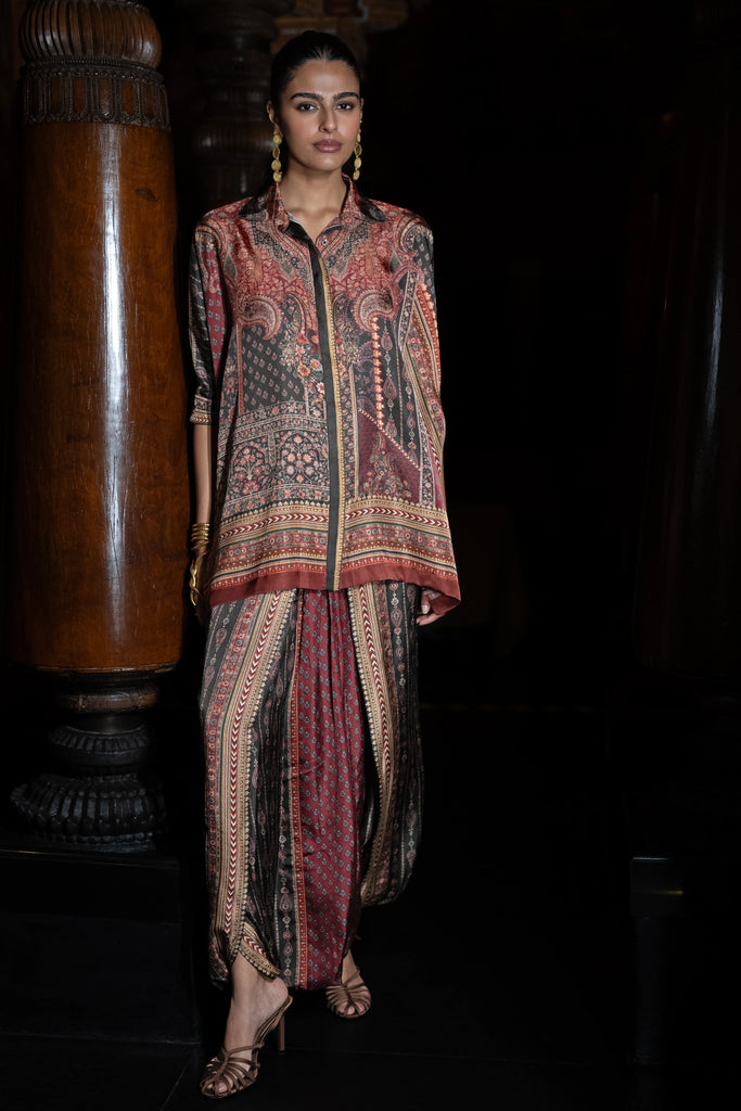 PLACEMENT PRINT COWL PANT dash and dot