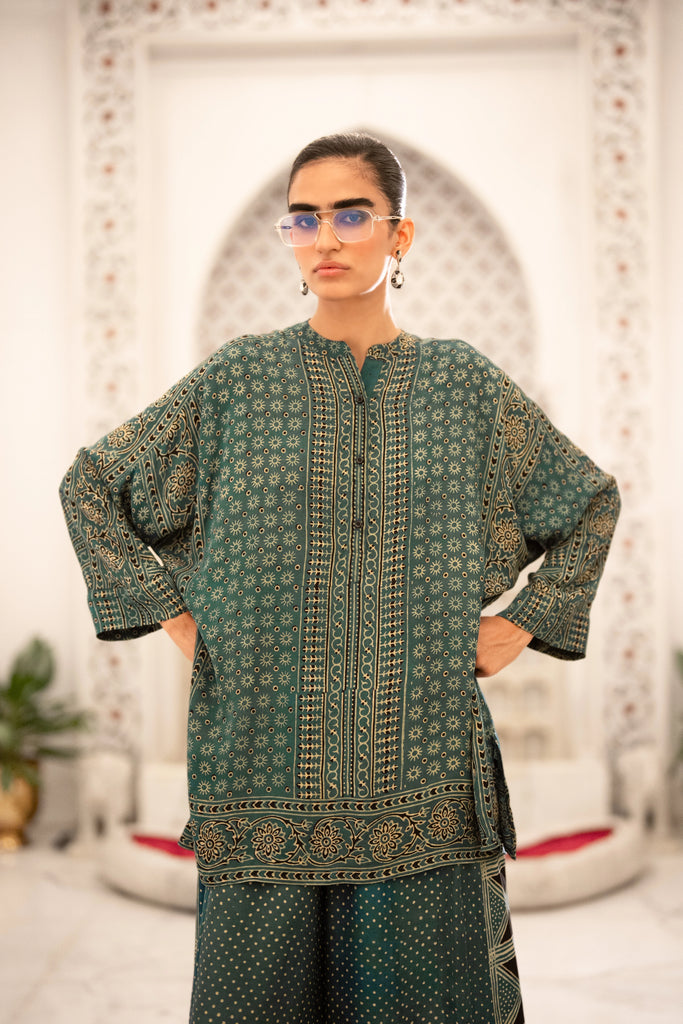 AJRAKH PRINT RELAXED FIT SHIRT dash and dot