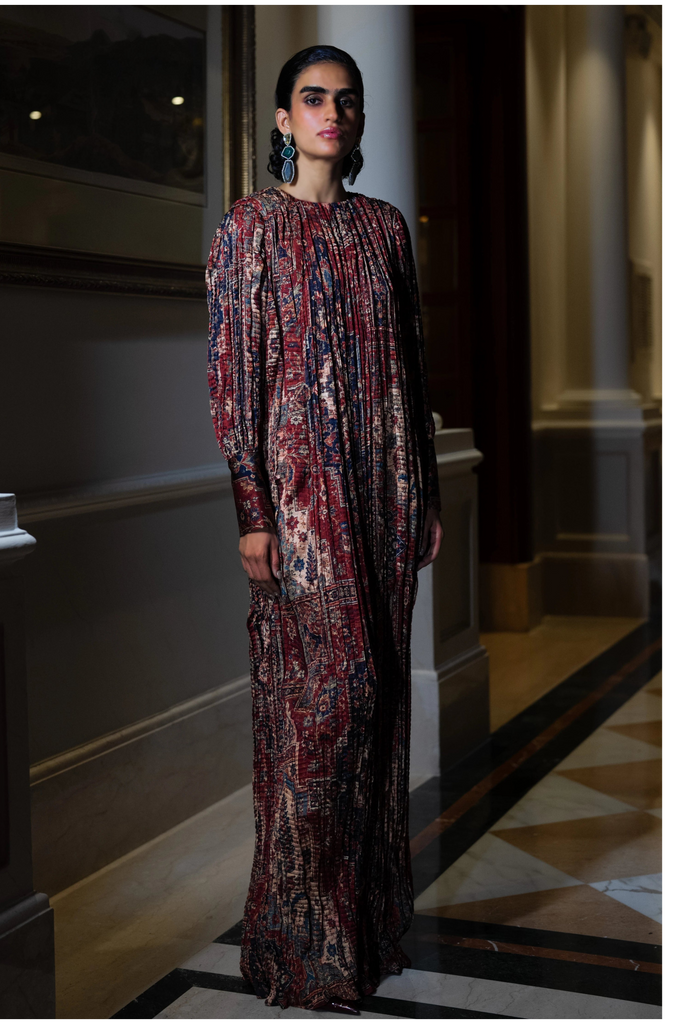 KILIM PRINTED CRUSHED MAXI dash and dot